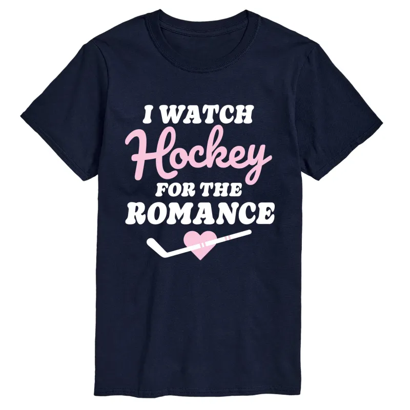 Instant Message - Watch Hockey for the Romance - Men's Short Sleeve Graphic T-Shirt sold by Zulily