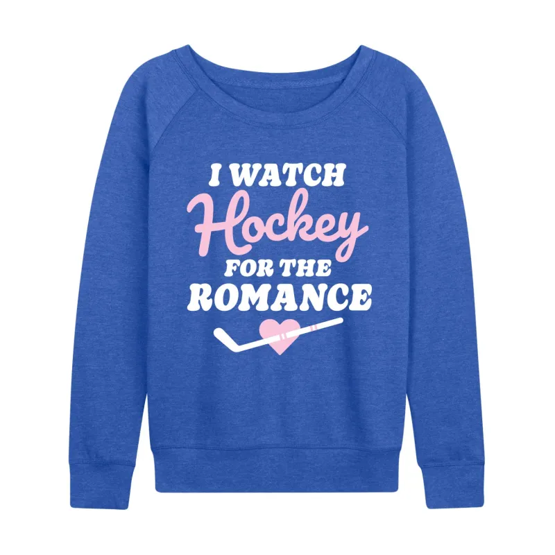 Instant Message - Watch Hockey for the Romance - Women's French Terry Long Sleeve Pullover sold by Zulily