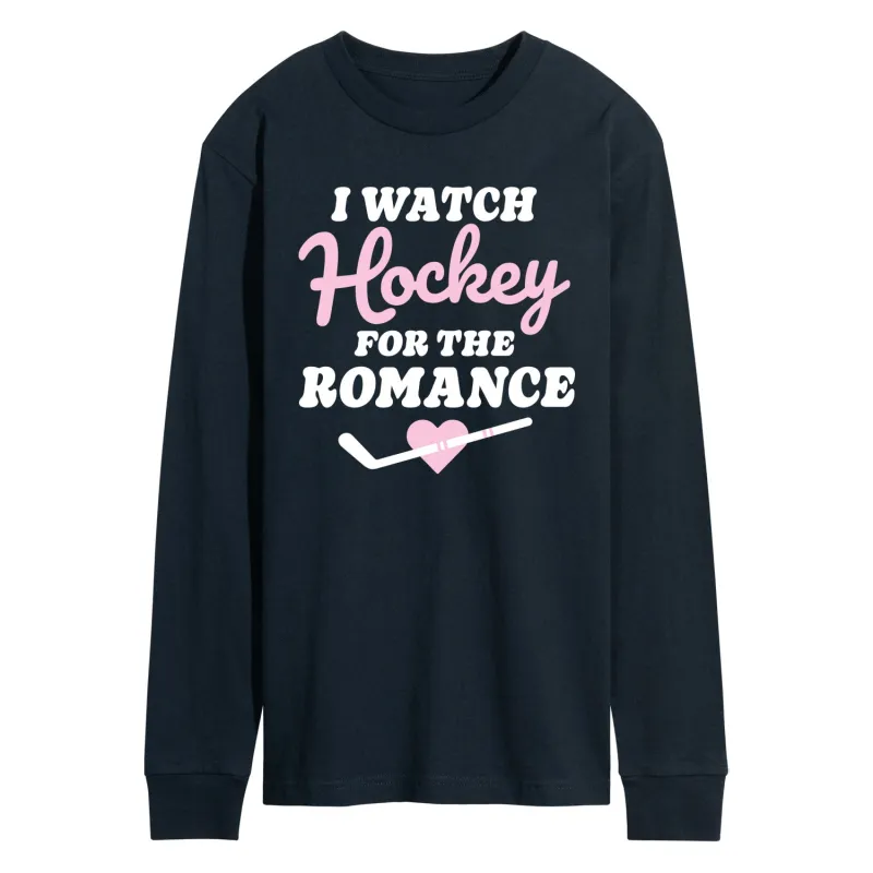 Instant Message - Watch Hockey for the Romance - Men's Long Sleeve Graphic T-Shirt sold by Zulily