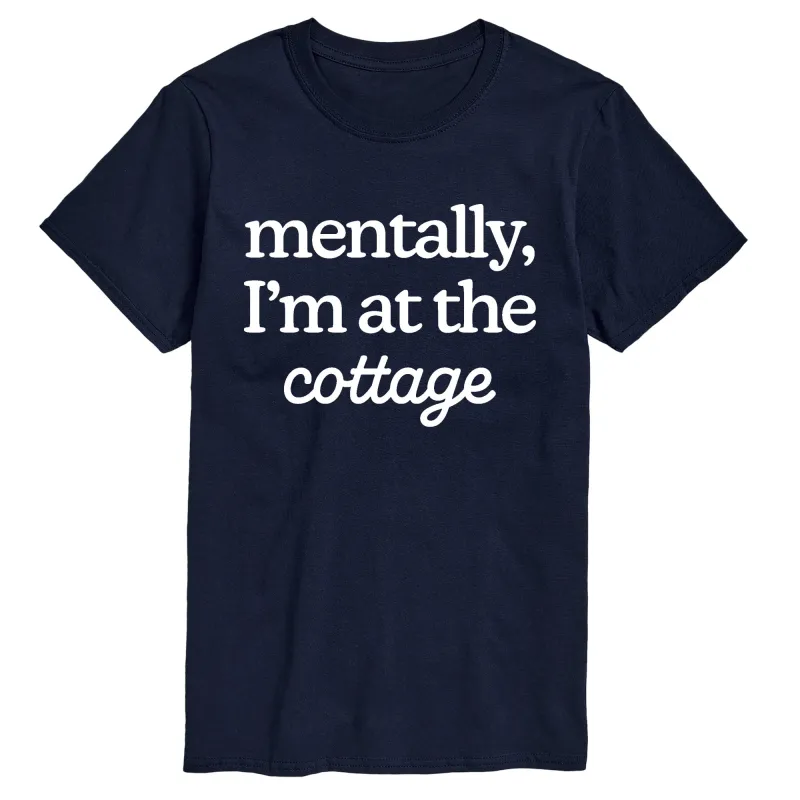 Instant Message - Mentally at the Cottage - Men's Short Sleeve Graphic T-Shirt sold by Zulily