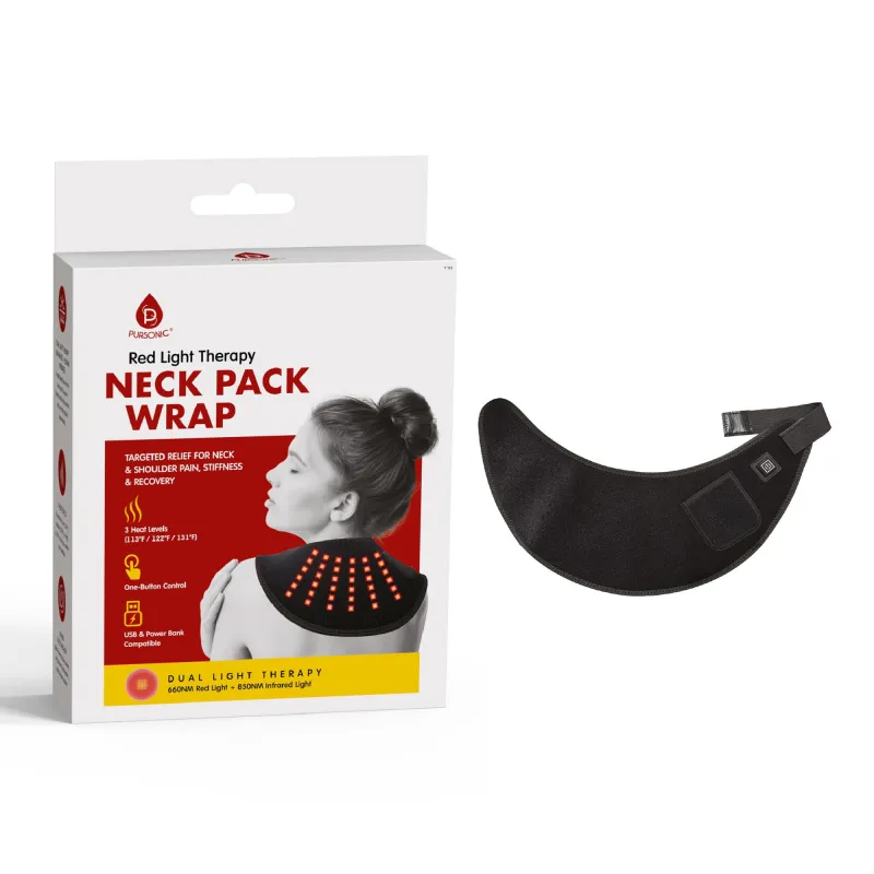 Pursonic Red Light Therapy Neck Pack Wrap – Targeted Relief for Neck & Shoulders made by Zulily