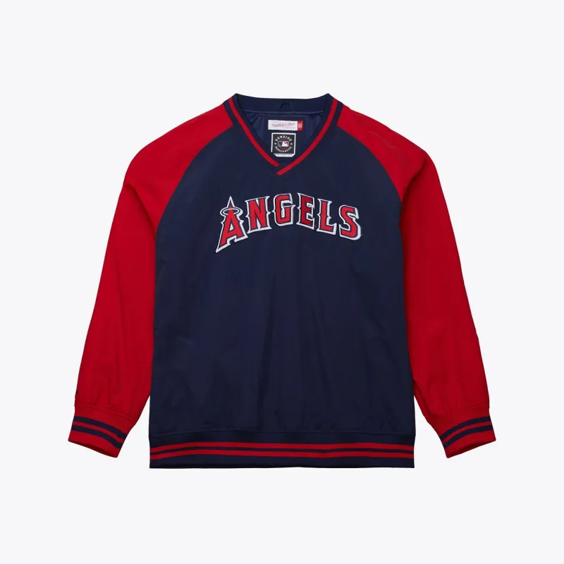 Men's Mitchell & Ness MLB Nylon Pullover Current Logo Angels made by Mitchell & Ness