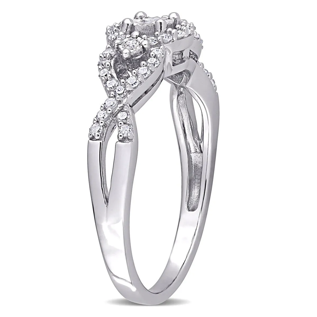 Miadora Sterling Silver 1/4ct TDW Diamond Infinity Halo Engagement Ring sold by Zulily product image thumbnail 3