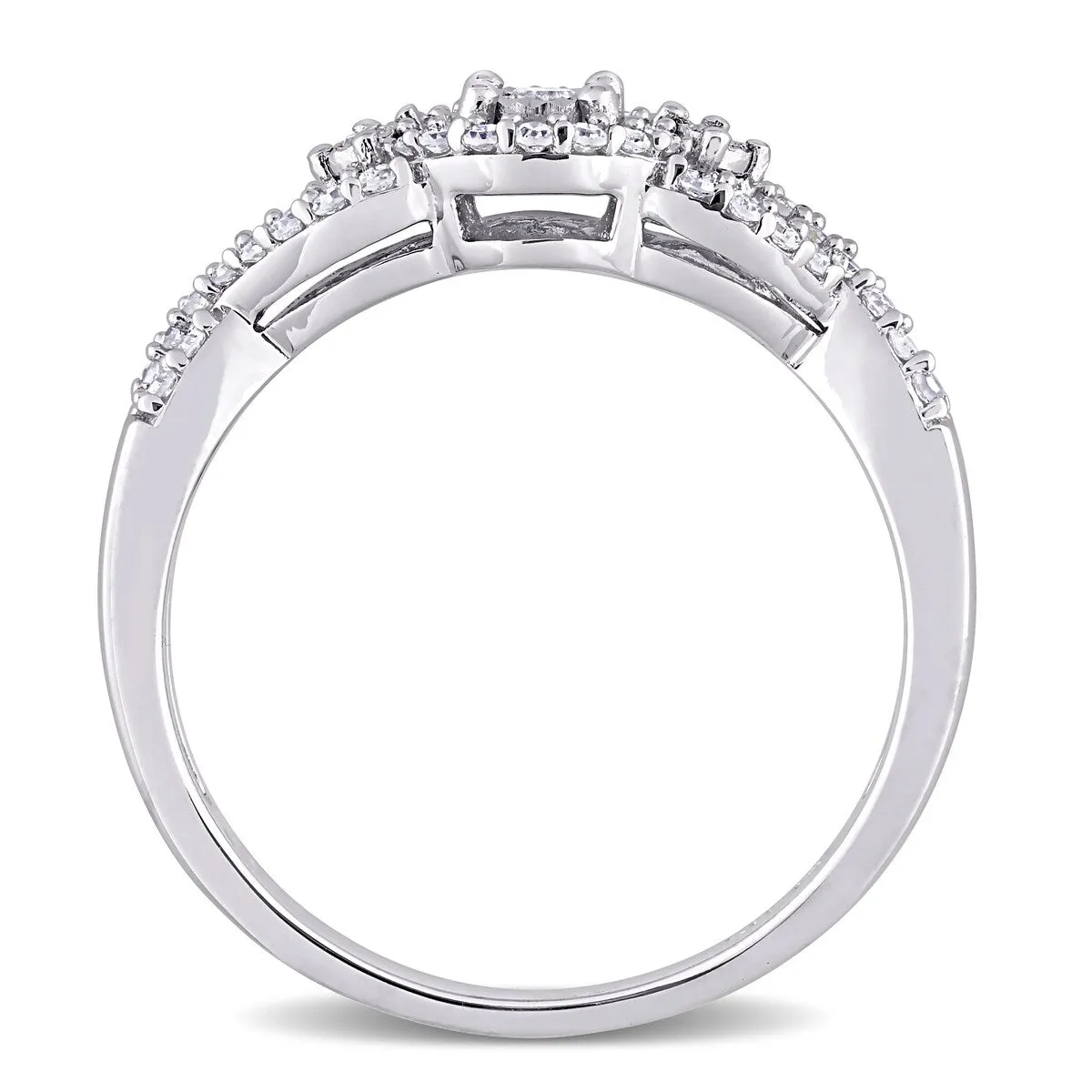 Miadora Sterling Silver 1/4ct TDW Diamond Infinity Halo Engagement Ring sold by Zulily product image thumbnail 4