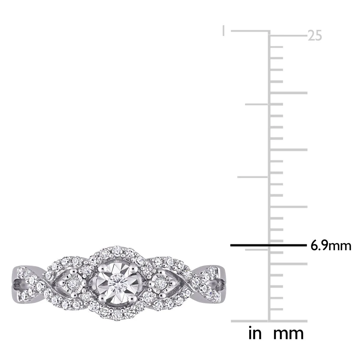 Miadora Sterling Silver 1/4ct TDW Diamond Infinity Halo Engagement Ring sold by Zulily product image thumbnail 5