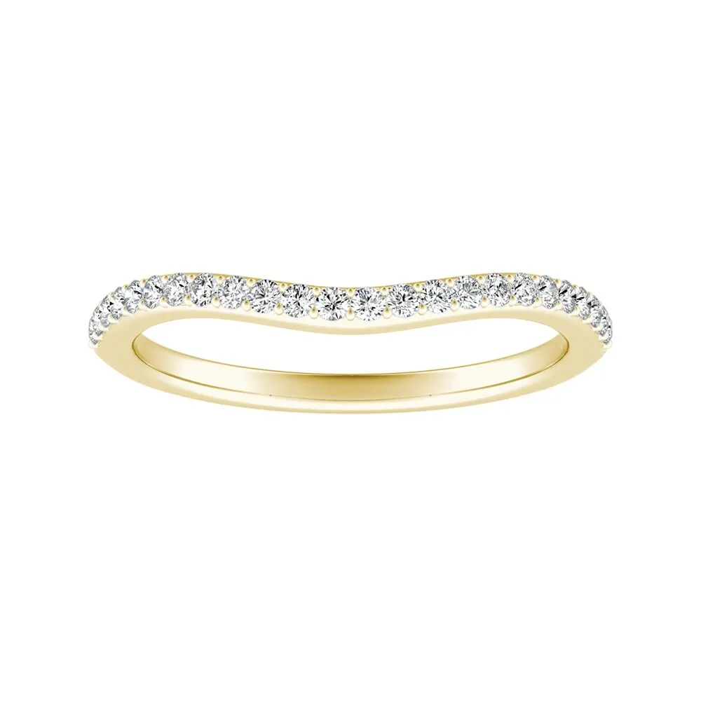 Auriya 1/8ctw Curved Diamond Wedding Band 18k Gold sold by Zulily product image thumbnail 2