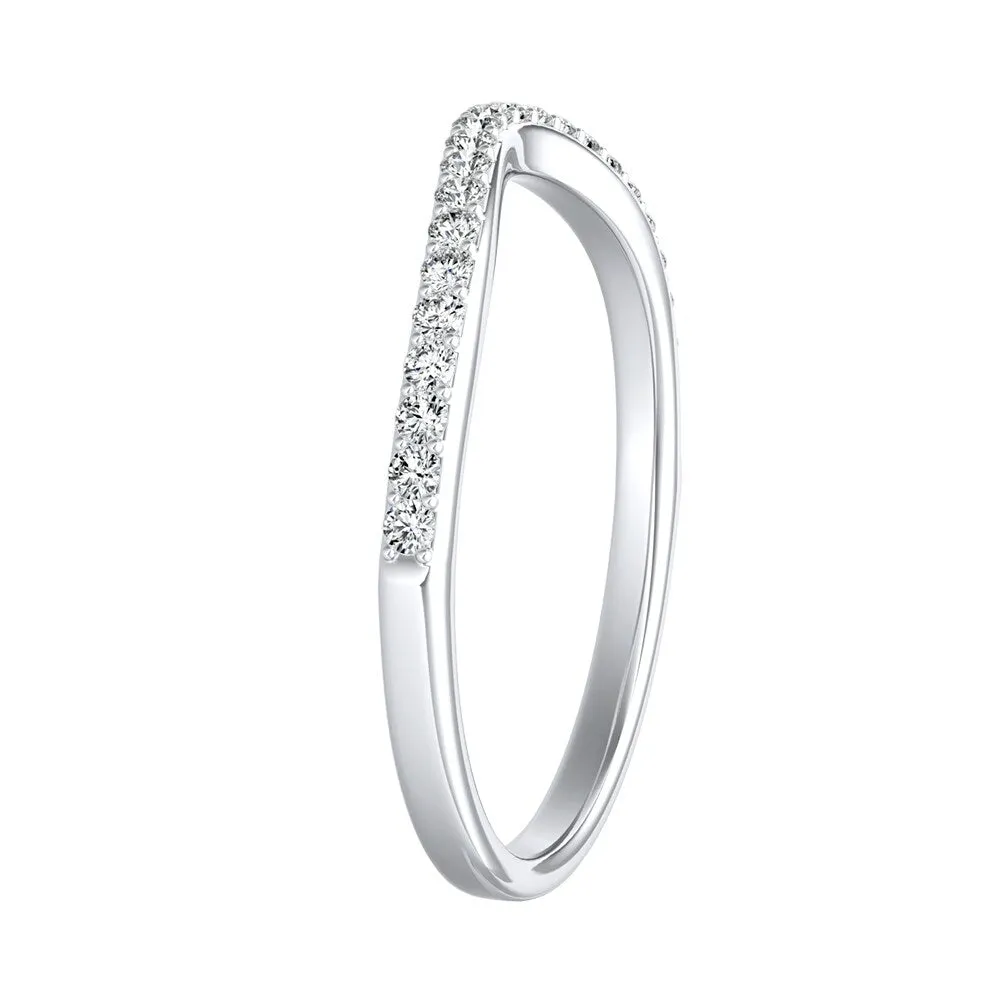 Auriya 1/8ctw Curved Diamond Wedding Band 18k Gold sold by Zulily product image thumbnail 3