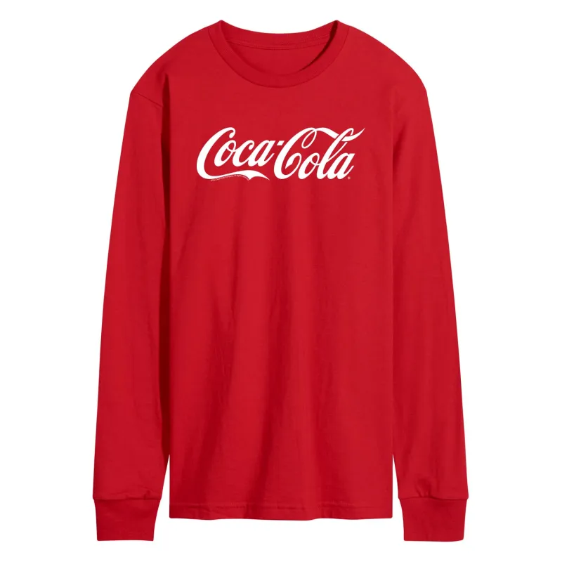 Coca-Cola - White Logo - Men's Long Sleeve Graphic T-Shirt made by Coca-Cola