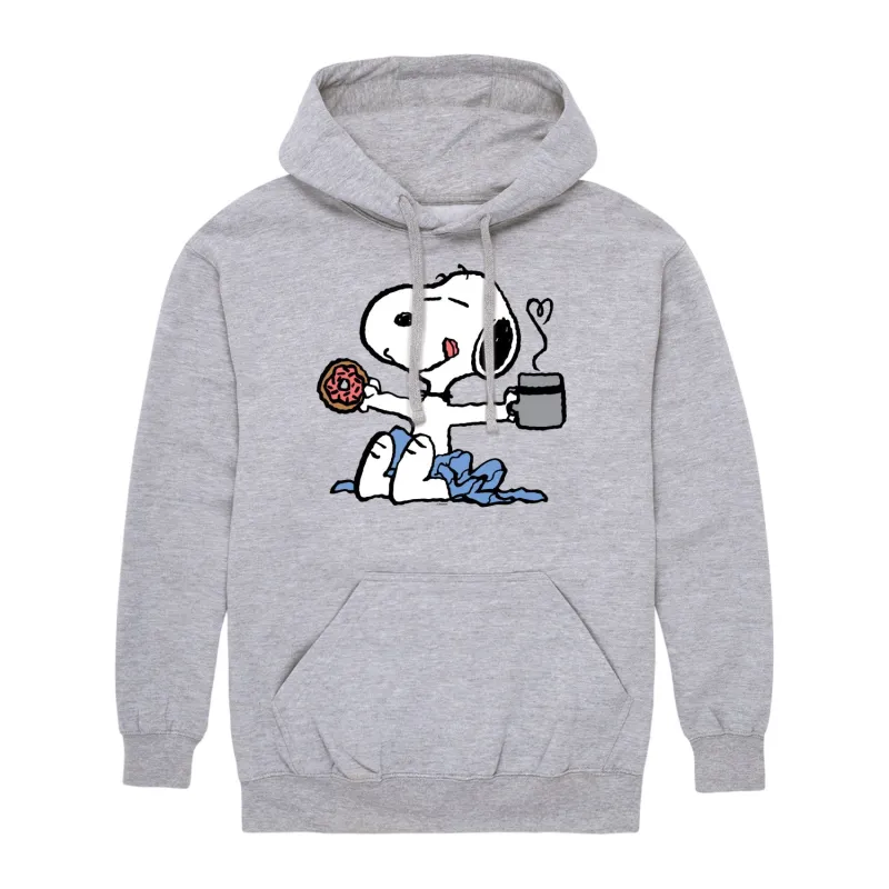 Peanuts - Donut Coffee Snoopy -Men's Pullover Hoodie sold by Zulily