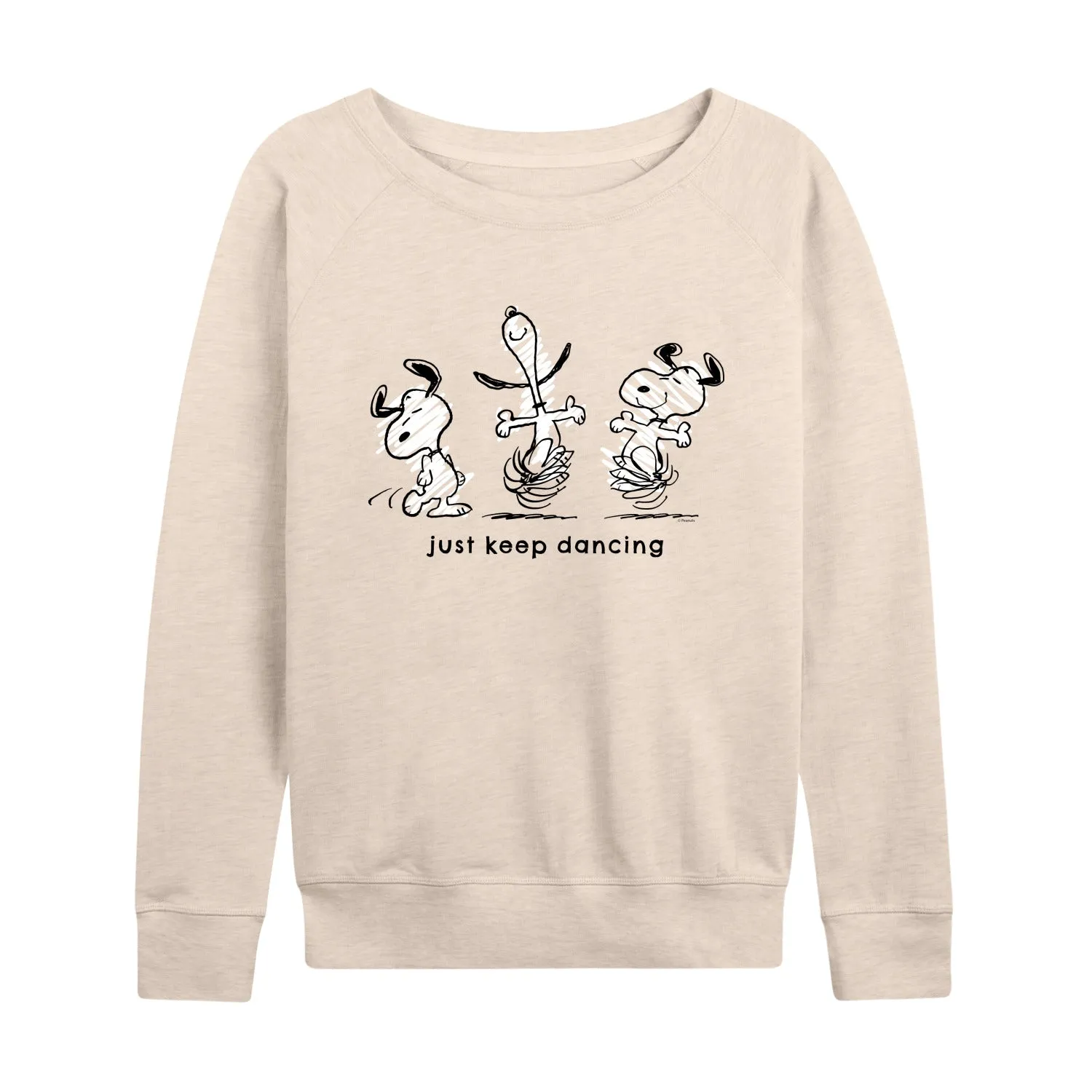 Peanuts - Snoopy Just Keep Dancing - Women's Lightweight French Terry Long Sleeve Shirt sold by Zulily product image thumbnail 3