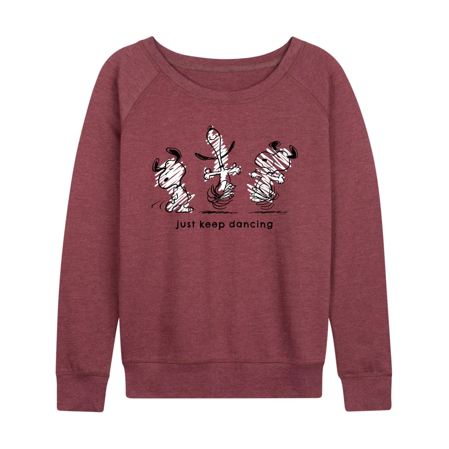 Peanuts - Snoopy Just Keep Dancing - Women's Lightweight French Terry Long Sleeve Shirt sold by Zulily product image thumbnail 4