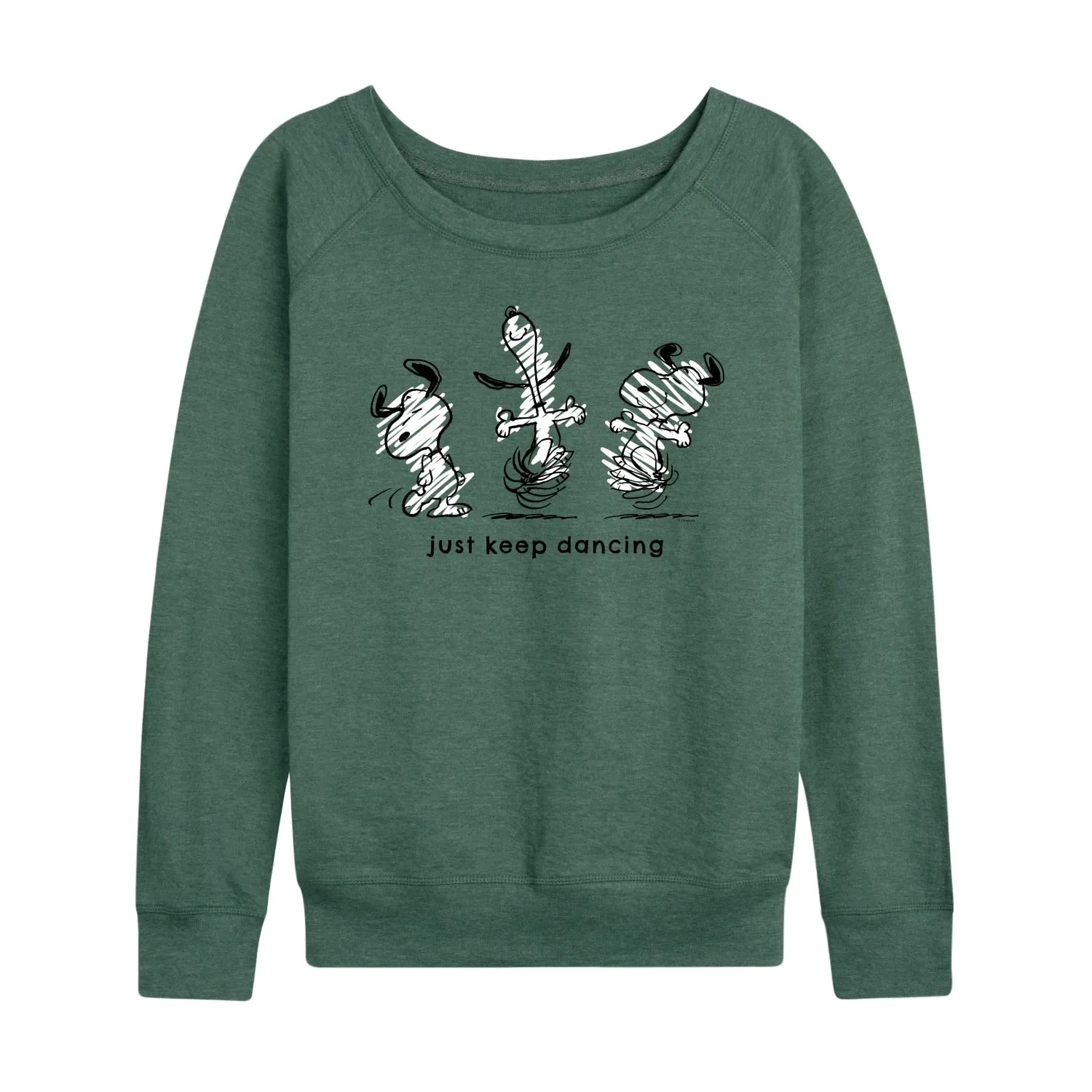 Peanuts - Snoopy Just Keep Dancing - Women's Lightweight French Terry Long Sleeve Shirt sold by Zulily product image thumbnail 2