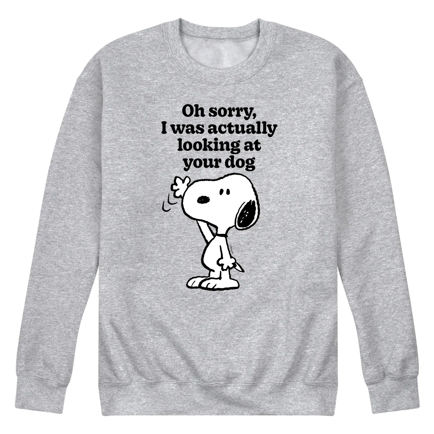 Peanuts - Looking At Your Dog - Men's Crew Neck Fleece Pullover sold by Zulily