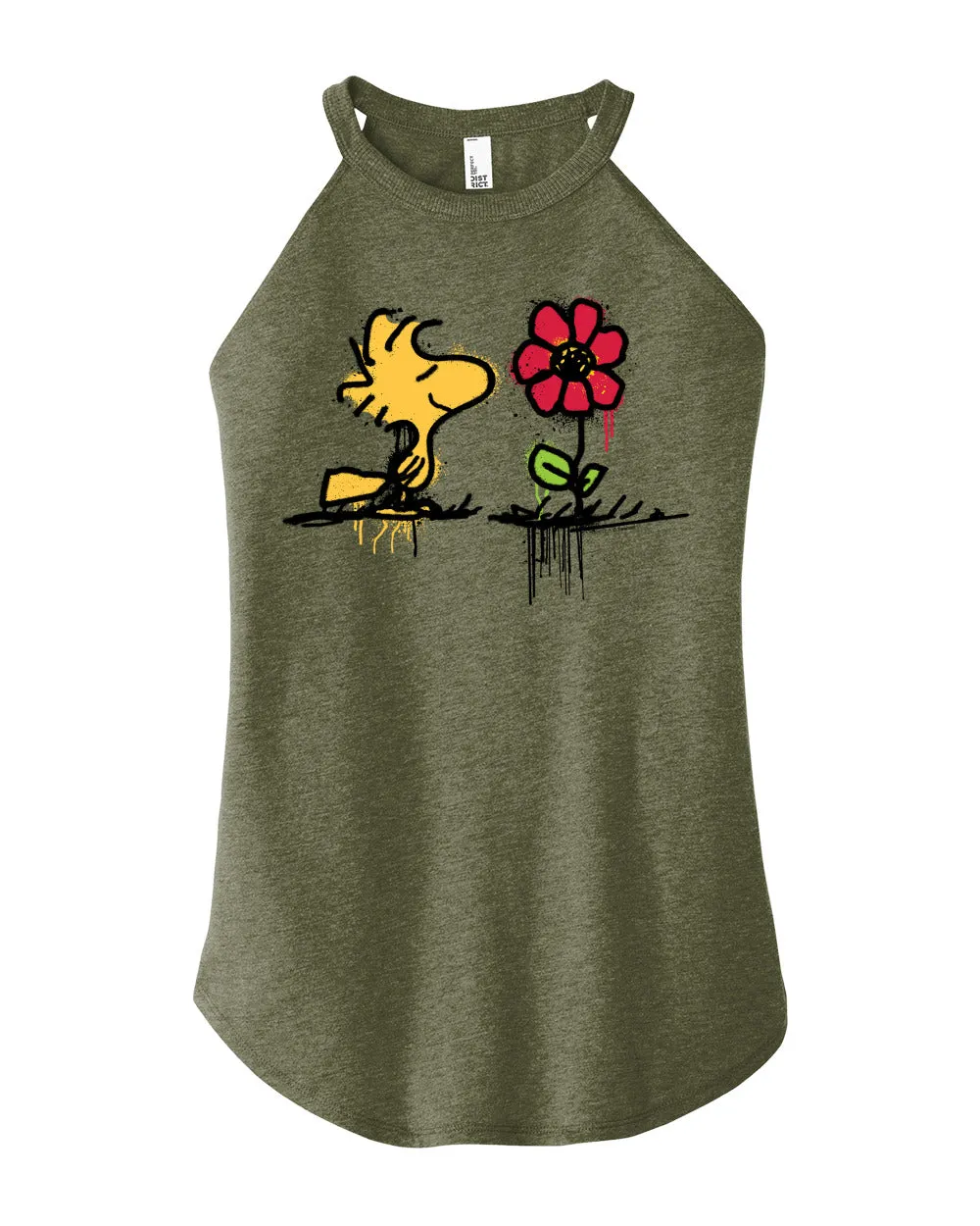 Peanuts - Woodstock Rose - Juniors High Neck Tank Top sold by Zulily