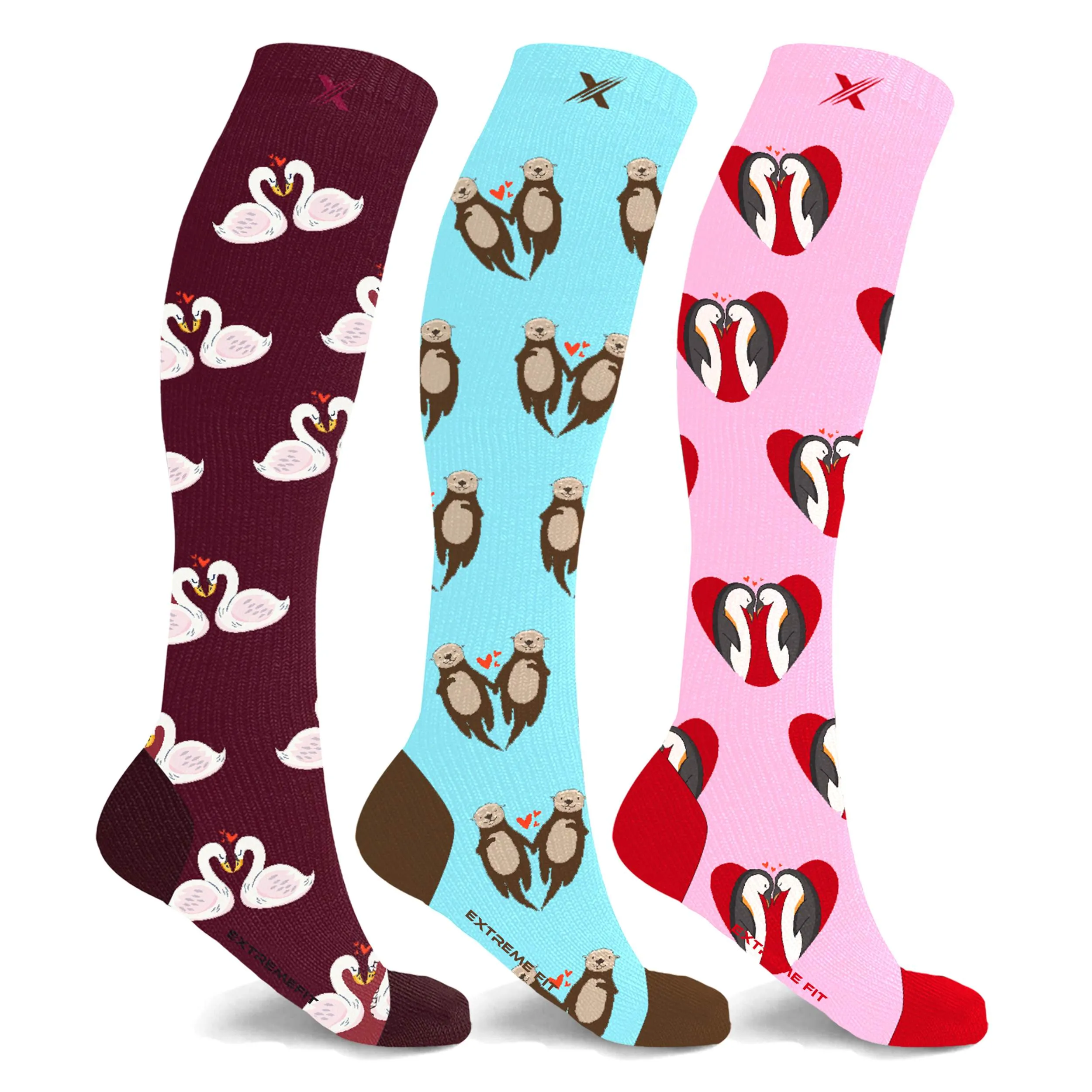 Extreme Fit 3-Pairs Fun and Love Comfortable All day Wear Compression Socks sold by Zulily product image thumbnail 2