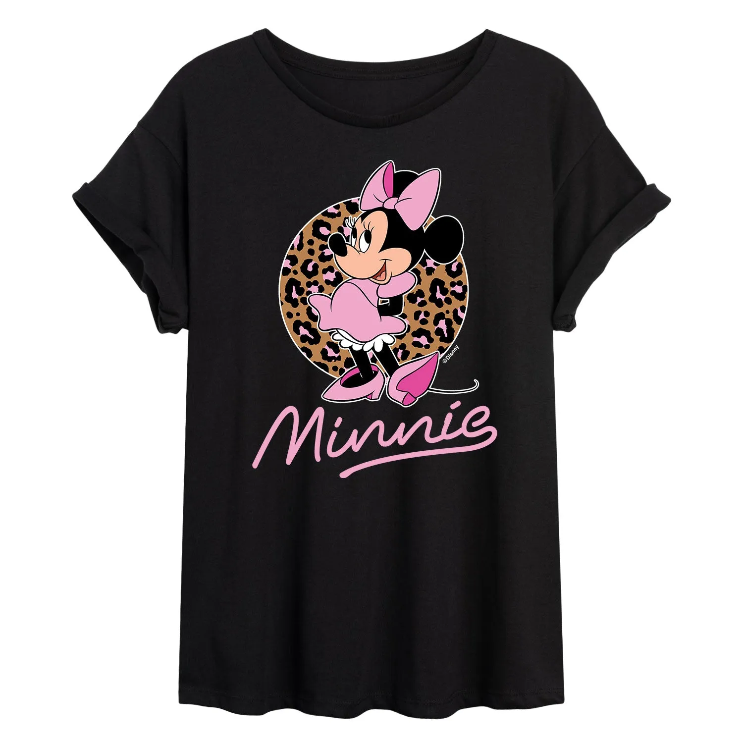 Mickey & Friends - Minnie Leopard Print - Women's Oversized T-Shirt sold by Zulily