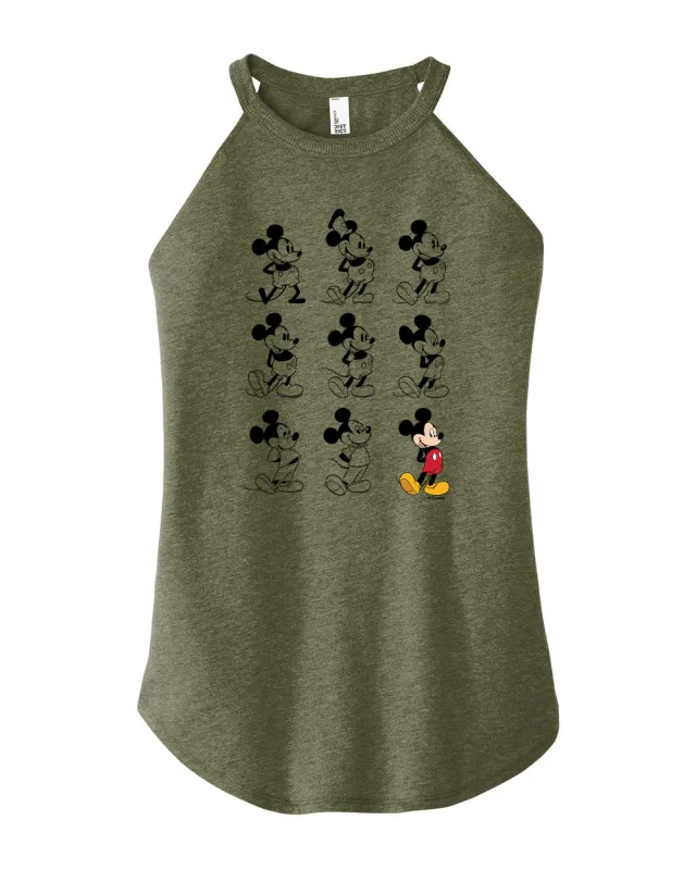 Mickey & Friends - Mickey Mouse Evolution - Juniors High Neck Tank Top sold by Zulily