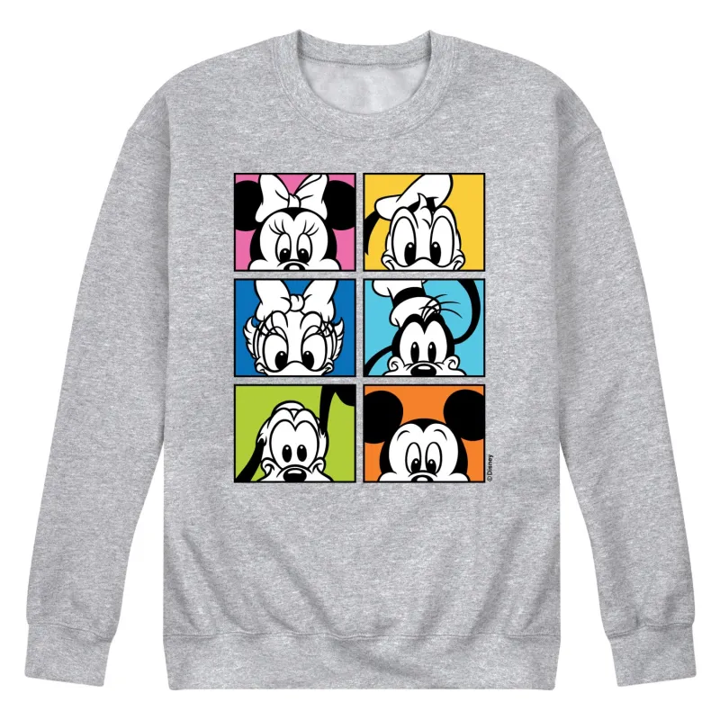 Disney - Colorful Character Squares - Men's Crew Fleece Sweatshirt sold by Zulily