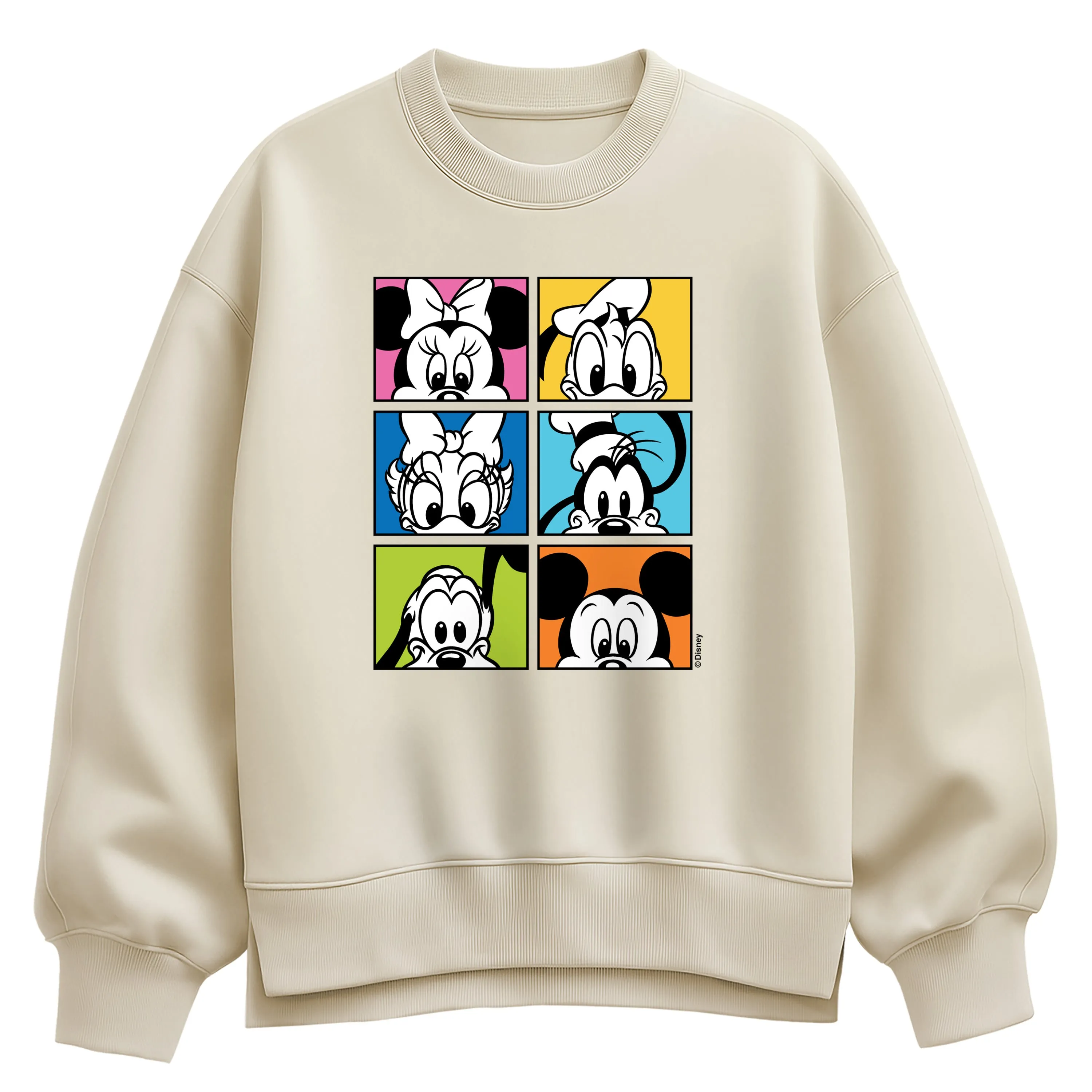Disney - Colorful Character Squares - Women's Oversized Fleece Crew Sweatshirt sold by Zulily product image thumbnail 2