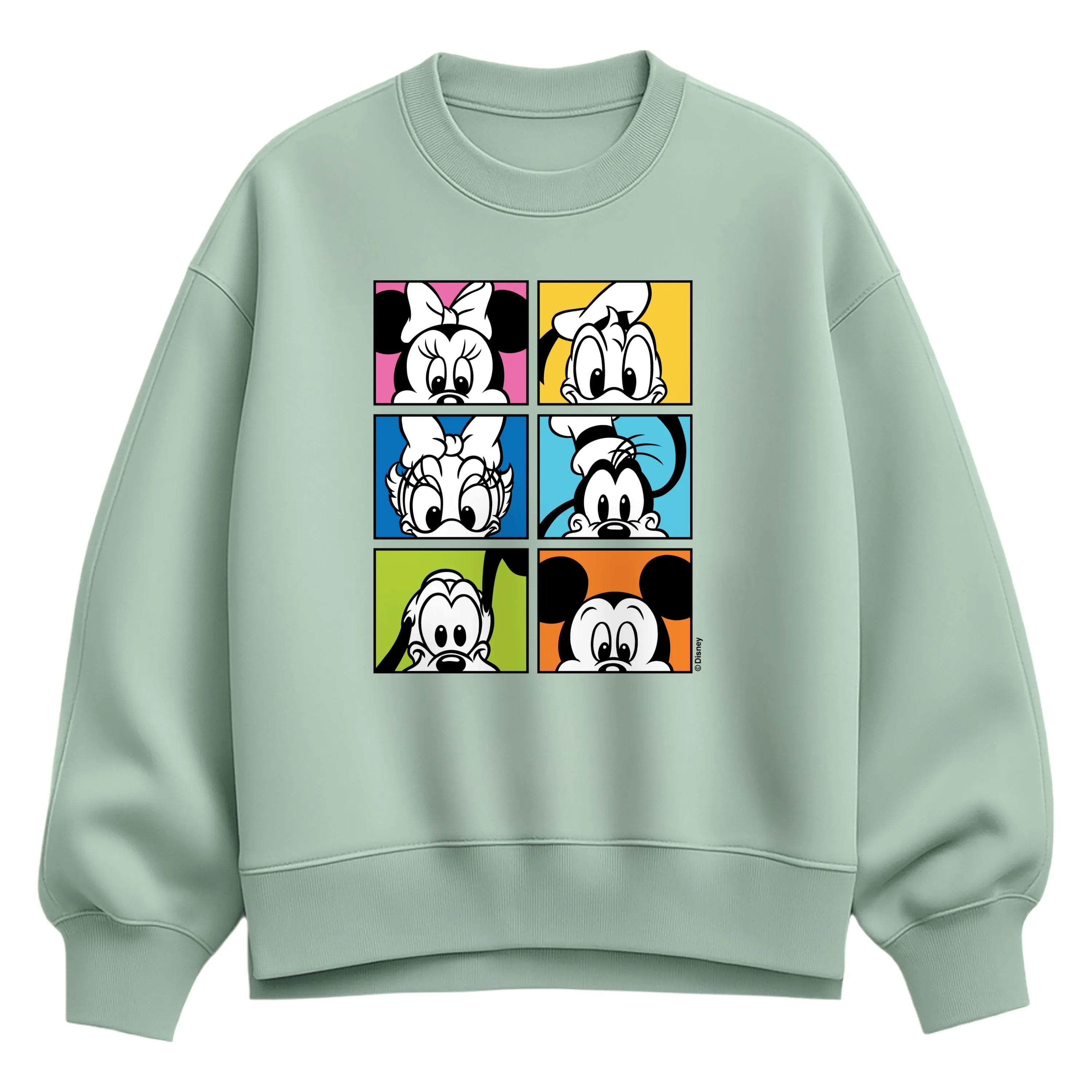 Disney - Colorful Character Squares - Women's Oversized Fleece Crew Sweatshirt sold by Zulily product image thumbnail 3