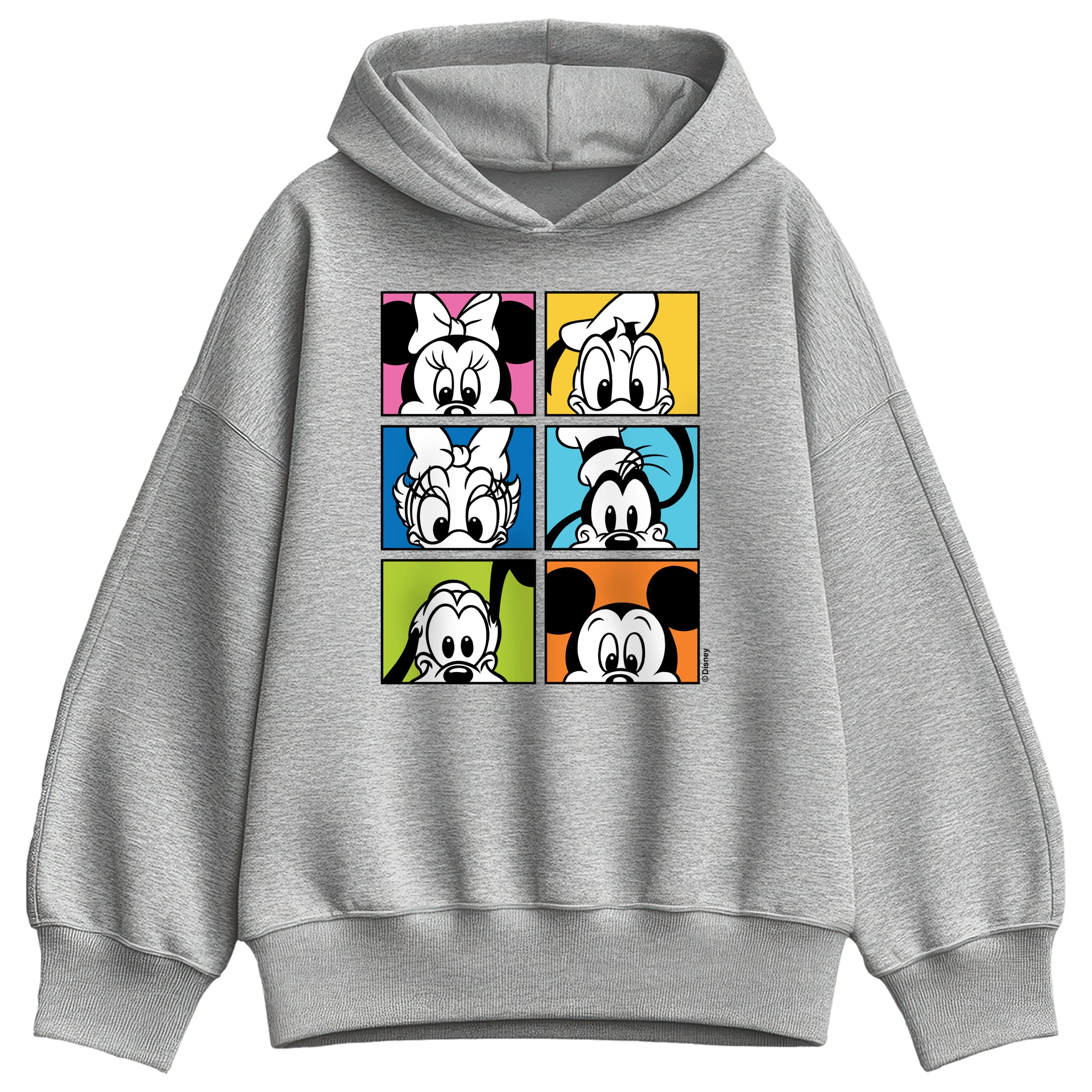 Disney - Colorful Character Squares - Women's Oversized Fleece Hoodie Sweatshirt sold by Zulily