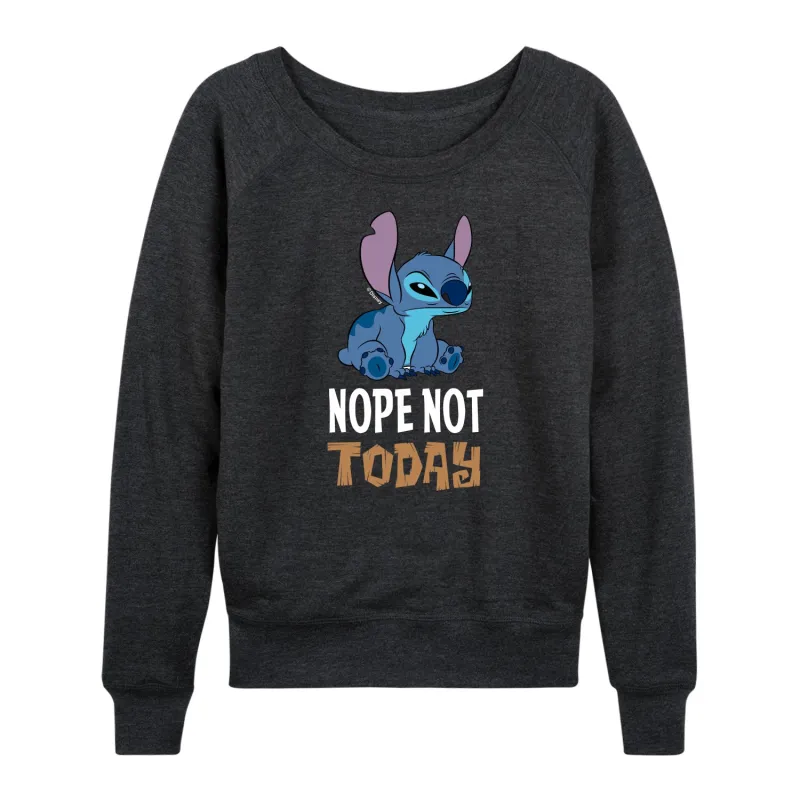 Lilo & Stitch - Nope Not Today - Women's French Terry Long Sleeve Pullover made by Zulily