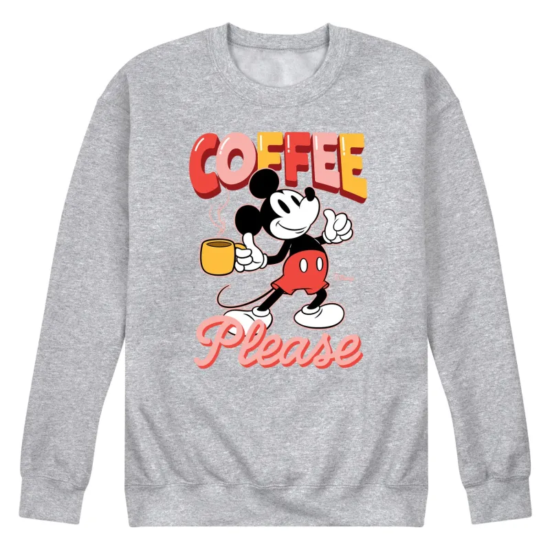 Disney - Coffee Please - Men's Crew Fleece Sweatshirt sold by Zulily