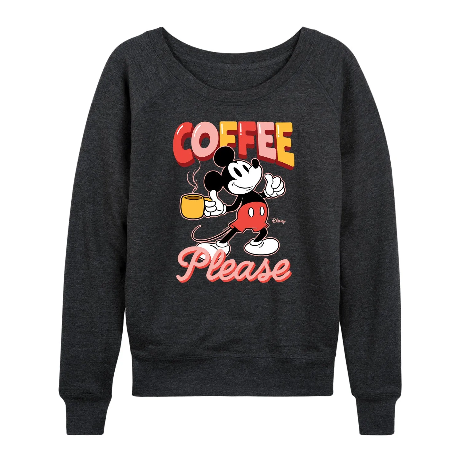 Disney - Coffee Please - Women's French Terry Long Sleeve Pullover sold by Zulily