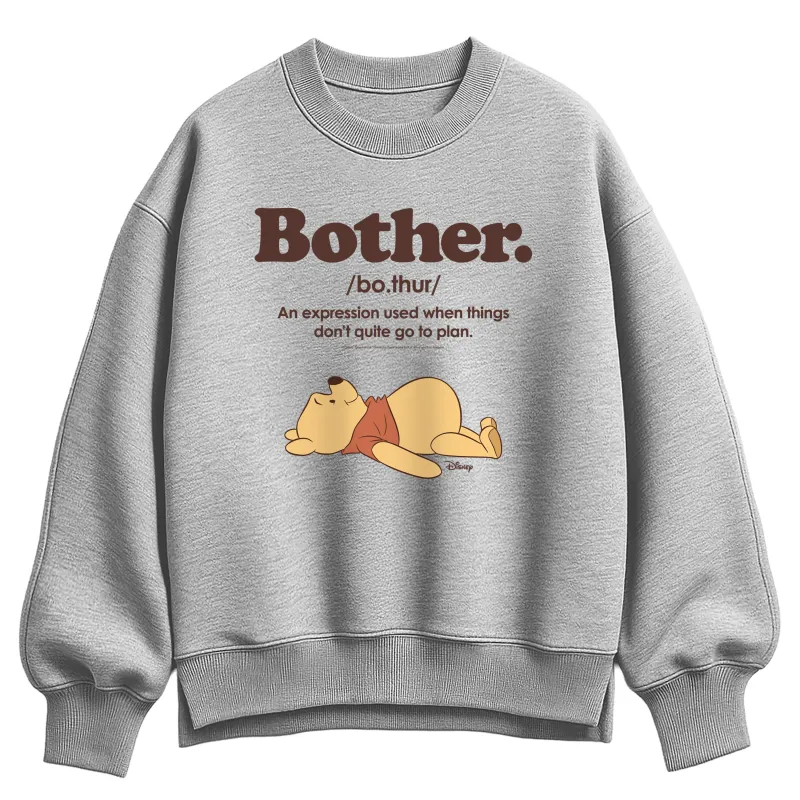 Winnie the Pooh - Bother Definition - Women's Oversized Fleece Crew Sweatshirt made by Zulily