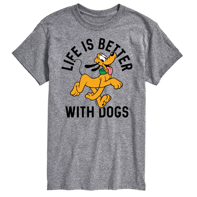 Disney - Life is Better With Dogs - Men's Short Sleeve Graphic T-Shirt sold by Zulily
