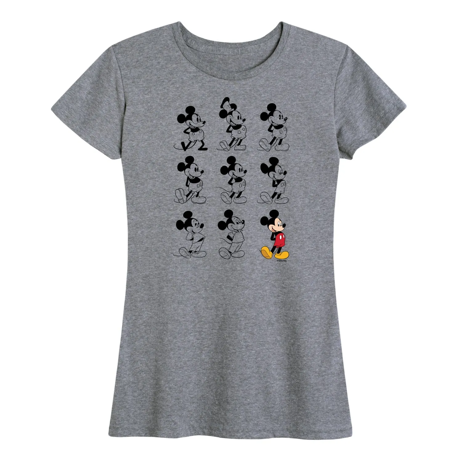 Mickey & Friends - Mickey Mouse Evolution - Women's Short Sleeve Graphic T-Shirt sold by Zulily