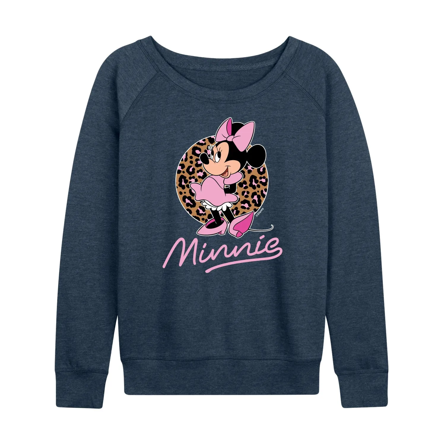 Mickey & Friends - Minnie Leopard Print - Women's Lightweight French Terry Long Sleeve Shirt sold by Zulily product image thumbnail 3