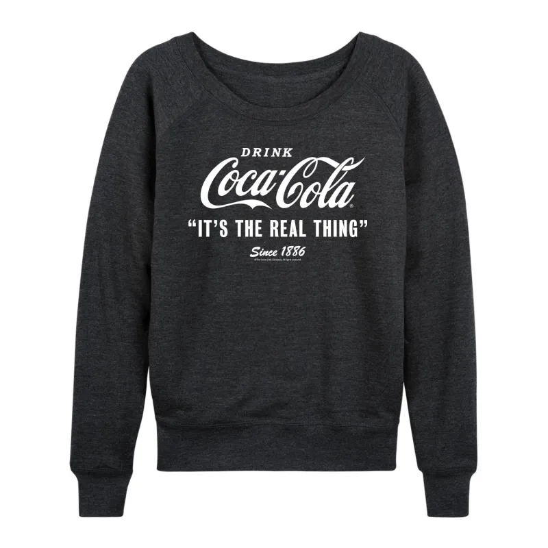Coca-Cola - It's the Real Thing - Women's French Terry Long Sleeve Pullover made by Coca-Cola