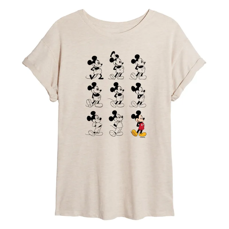 Disney - Mickey Mouse Evolution - Women's Oversized T-Shirt sold by Zulily
