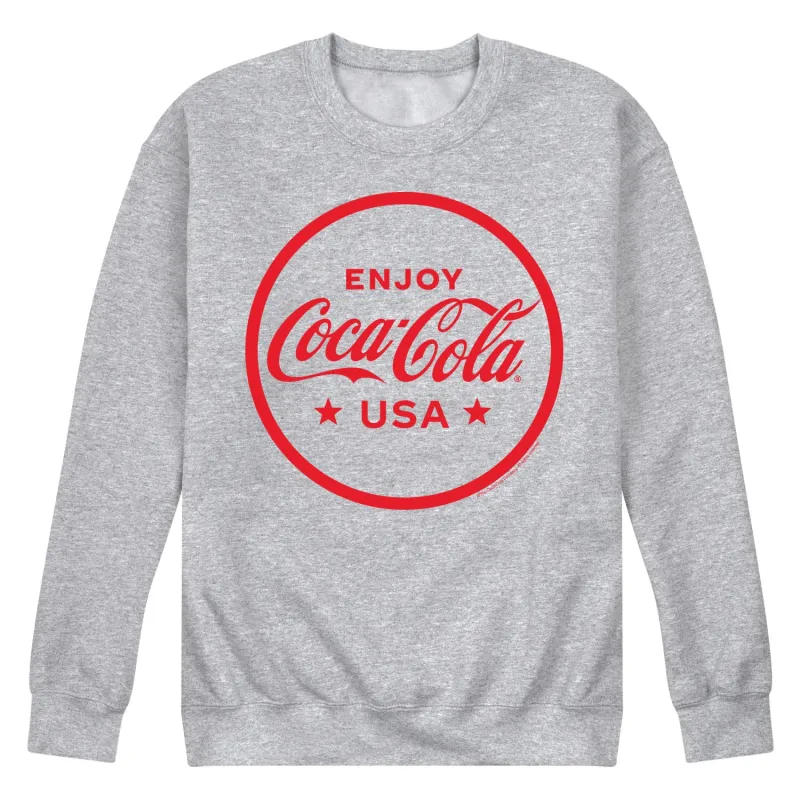 Coca-Cola - Enjoy Coca Cola USA - Men's Crew Neck Fleece Pullover sold by Zulily