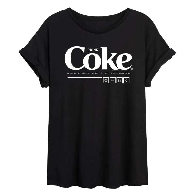 Coca-Cola - DRINK COKE ENJOY - Adult Women's Oversized T-Shirt sold by Zulily
