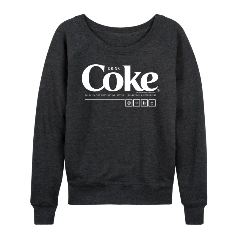 Coca-Cola - Drink Coke Enjoy - Women's Lightweight French Terry Long Sleeve Shirt made by Coca-Cola