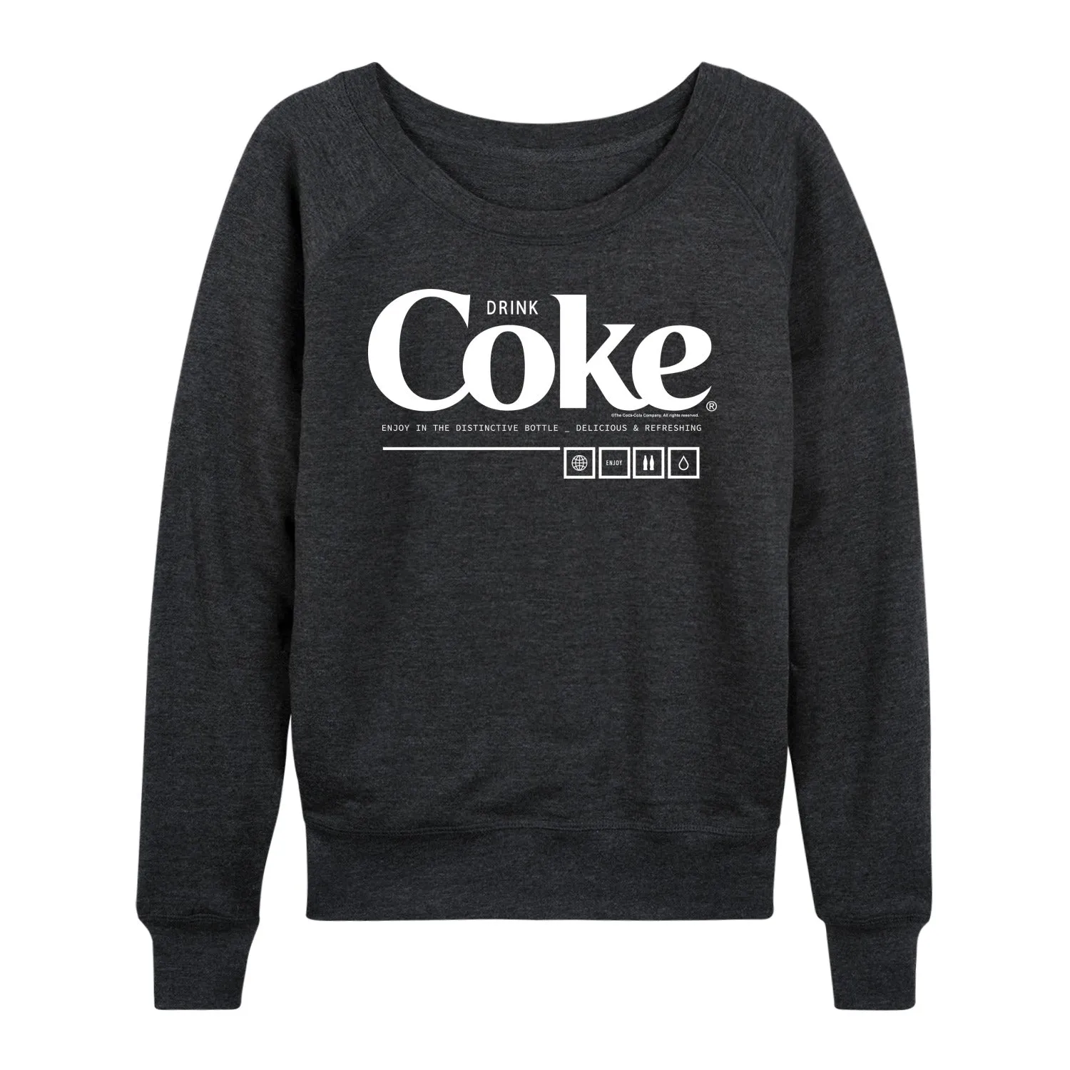 Coca-Cola - Drink Coke Enjoy - Women's Lightweight French Terry Long Sleeve Shirt sold by Zulily