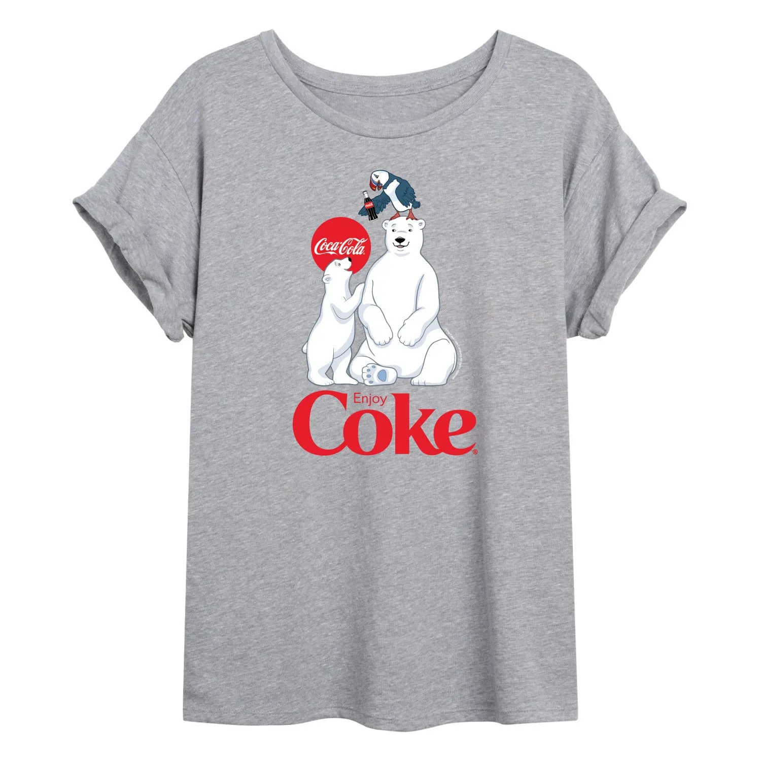 Coca-Cola - Polar Bears And Puffin - Women's Oversized Graphic T-Shirt sold by Zulily product image thumbnail 2