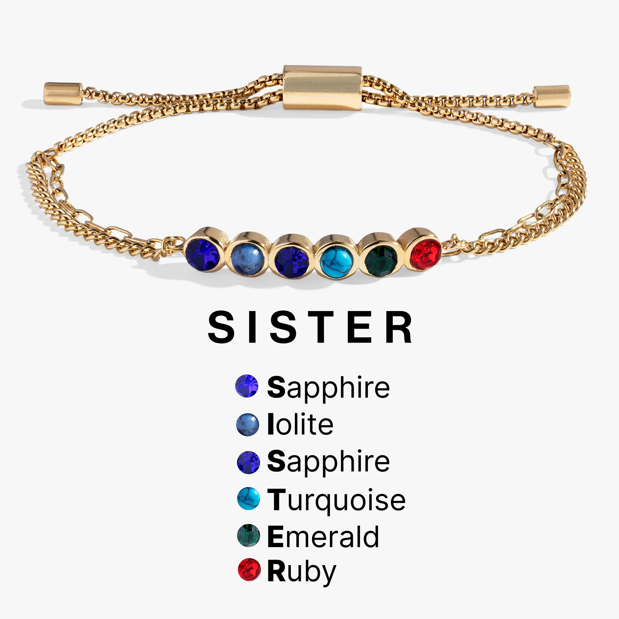 Sister Hidden Message Acrostic Bolo Bracelet sold by Zulily product image thumbnail 2