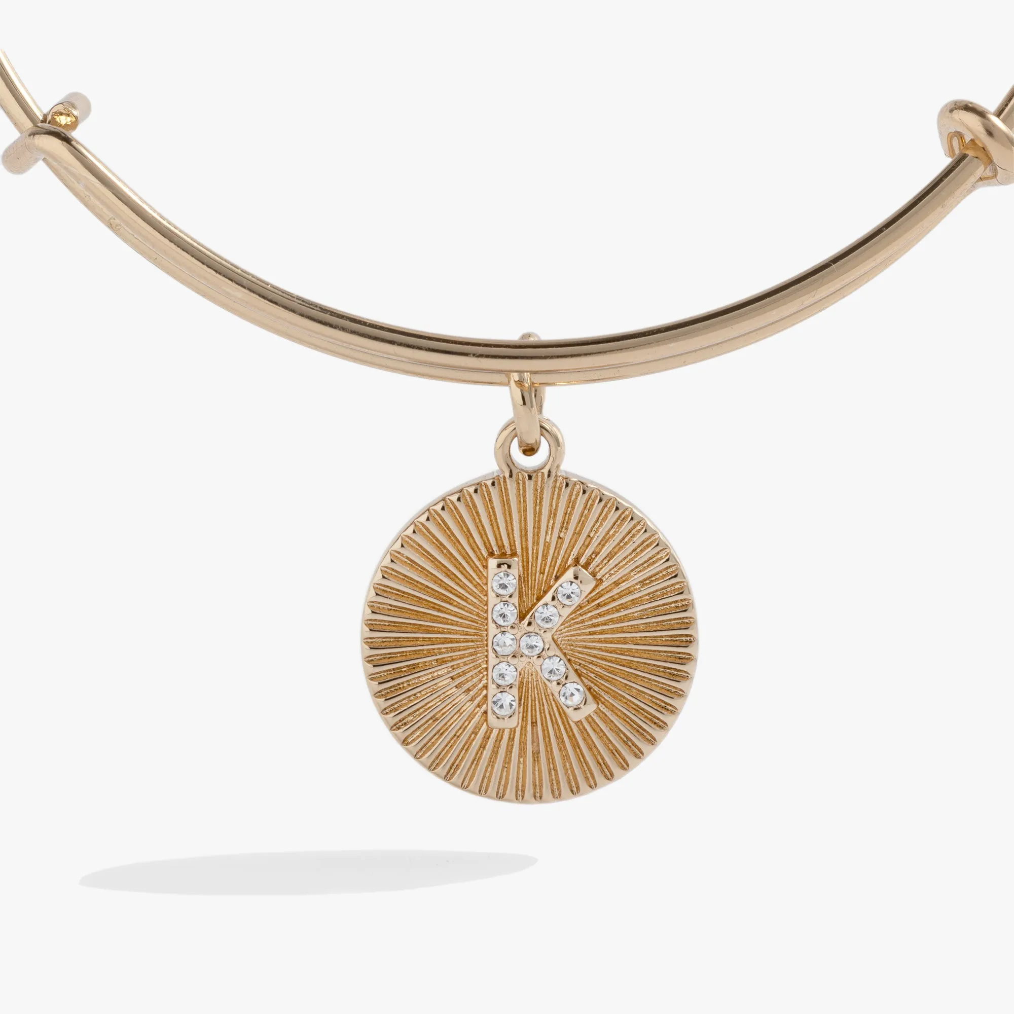 Initial K Pave Starburst Texture Bangle sold by Zulily product image thumbnail 2