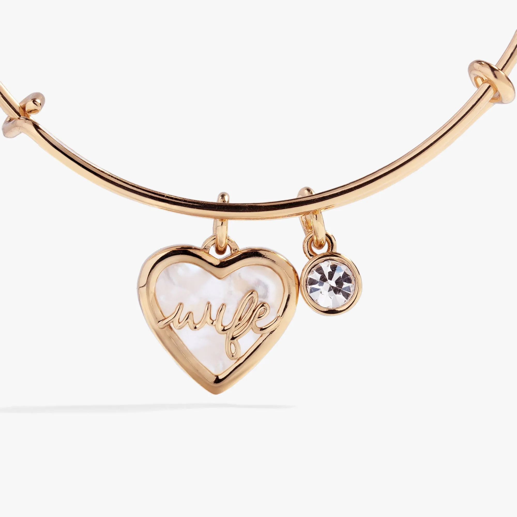 Wife Mother of Pearl Heart Bangle sold by Zulily product image thumbnail 2