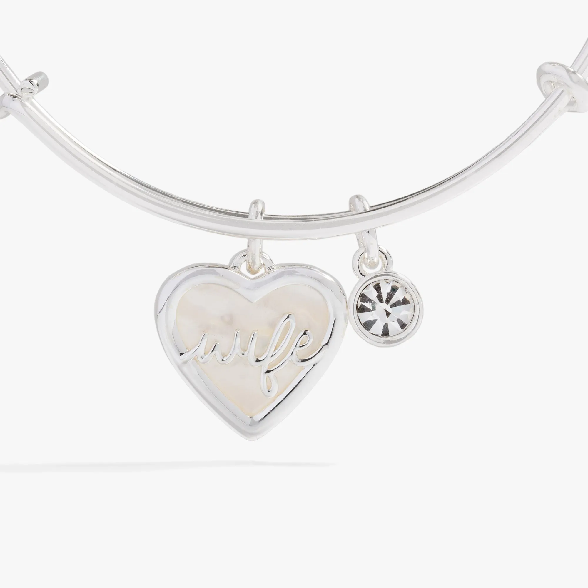 Wife Mother of Pearl Heart Bangle sold by Zulily product image thumbnail 4