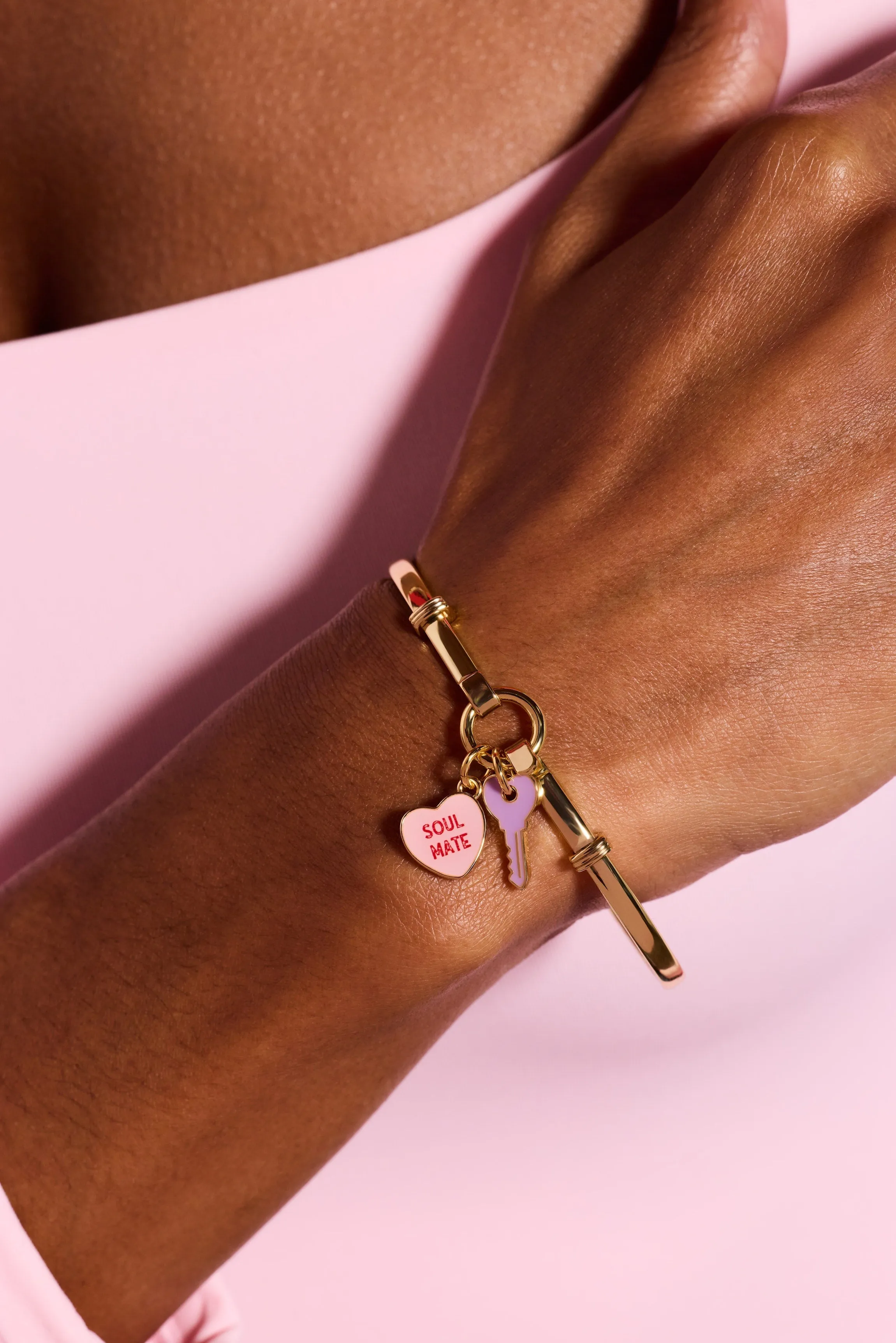Sweethearts® ‘Soul Mate’ Heart & Key Tension Bangle sold by Zulily product image thumbnail 2