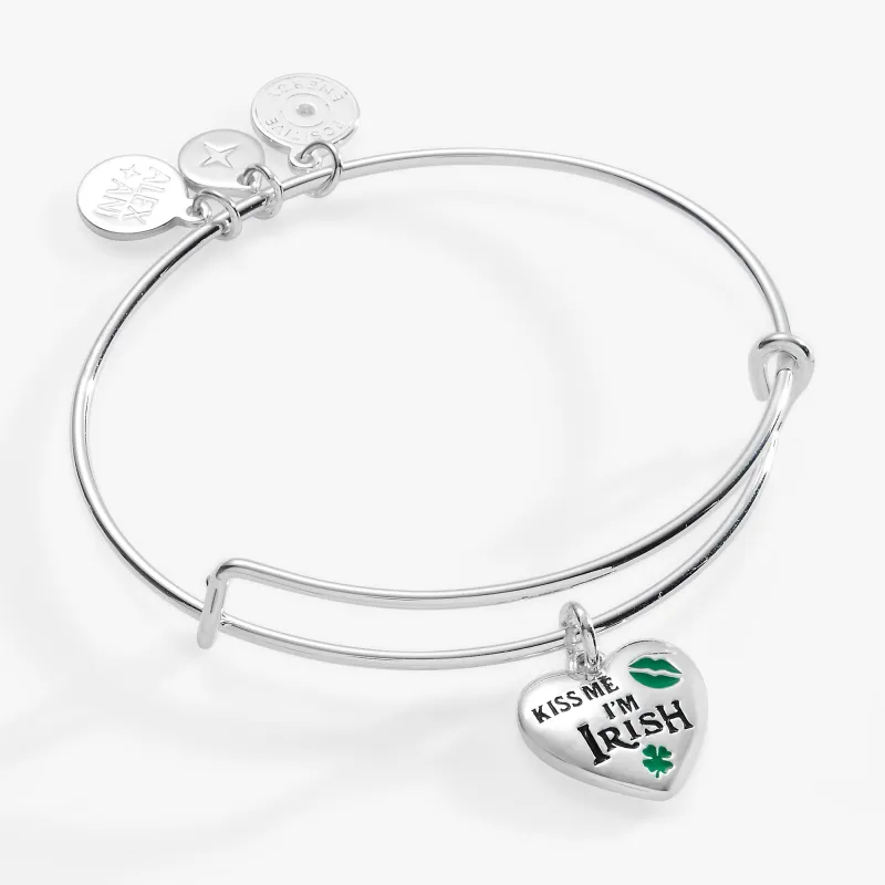 “Kiss Me I’m Irish” Charm Bangle made by Alex and Ani