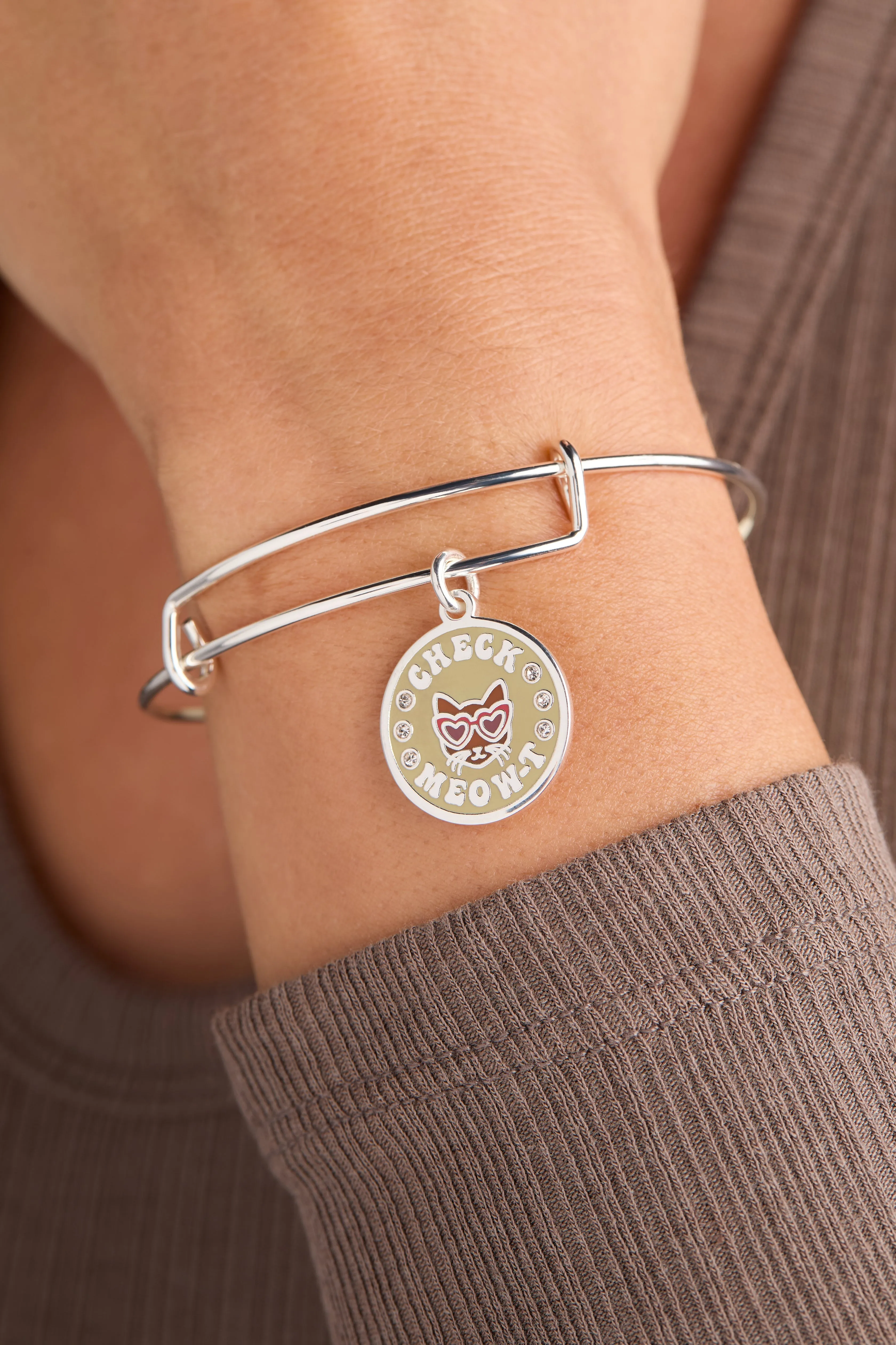 'Check Meow-T' Cat Charm Bangle sold by Zulily product image thumbnail 2