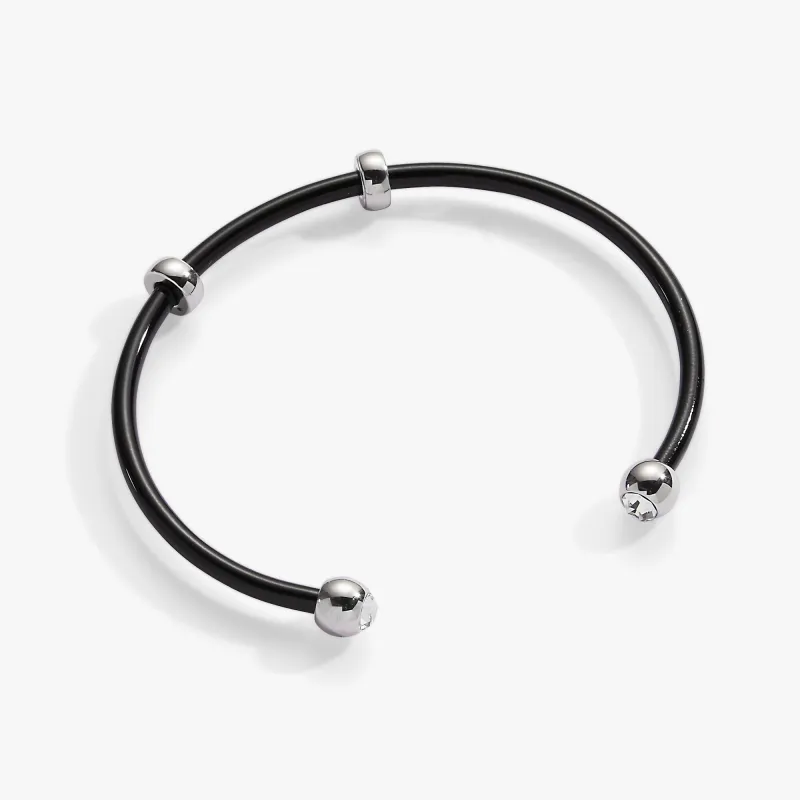 Bezel Stone Enamel Cuff, Black sold by Zulily