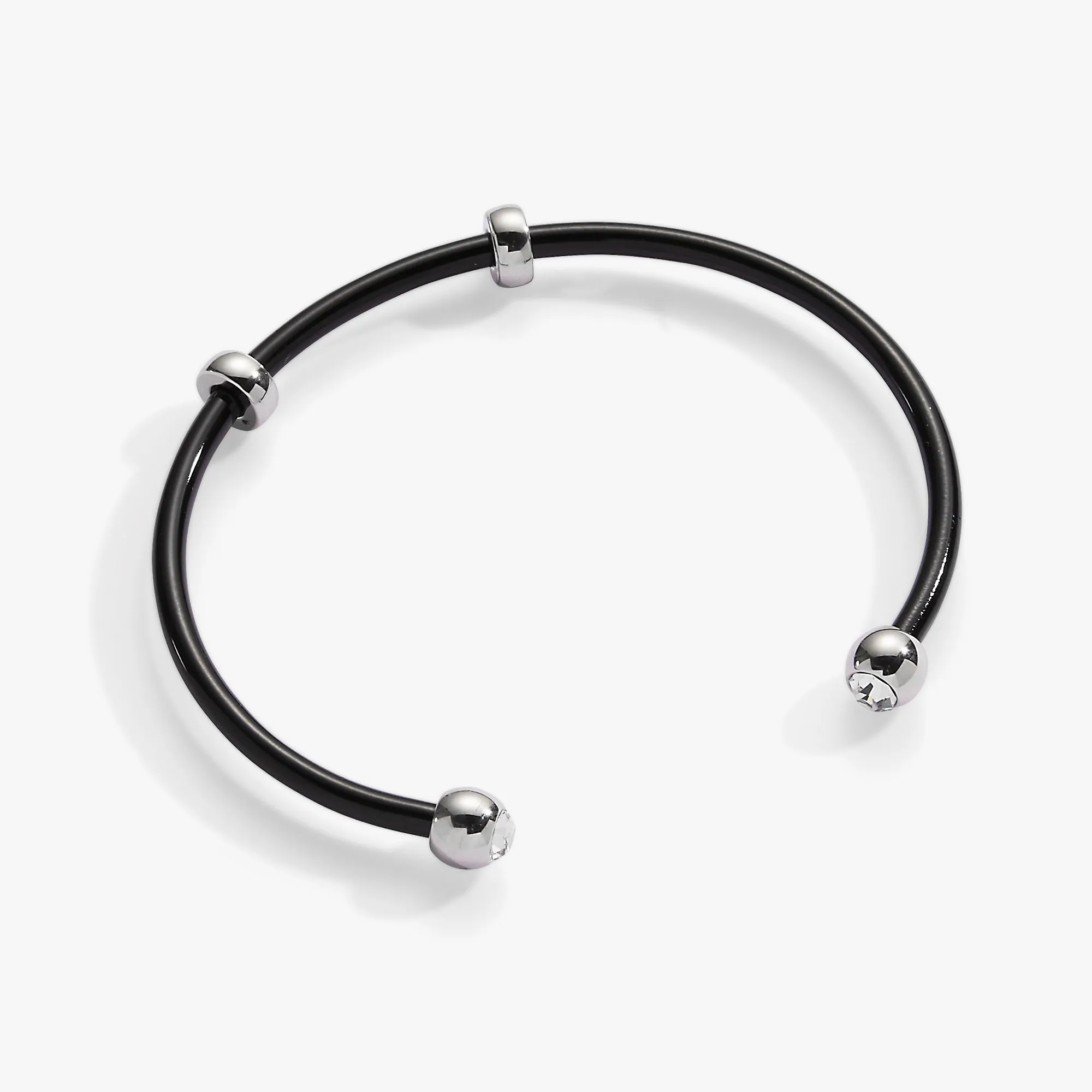 Bezel Stone Enamel Cuff, Black sold by Zulily