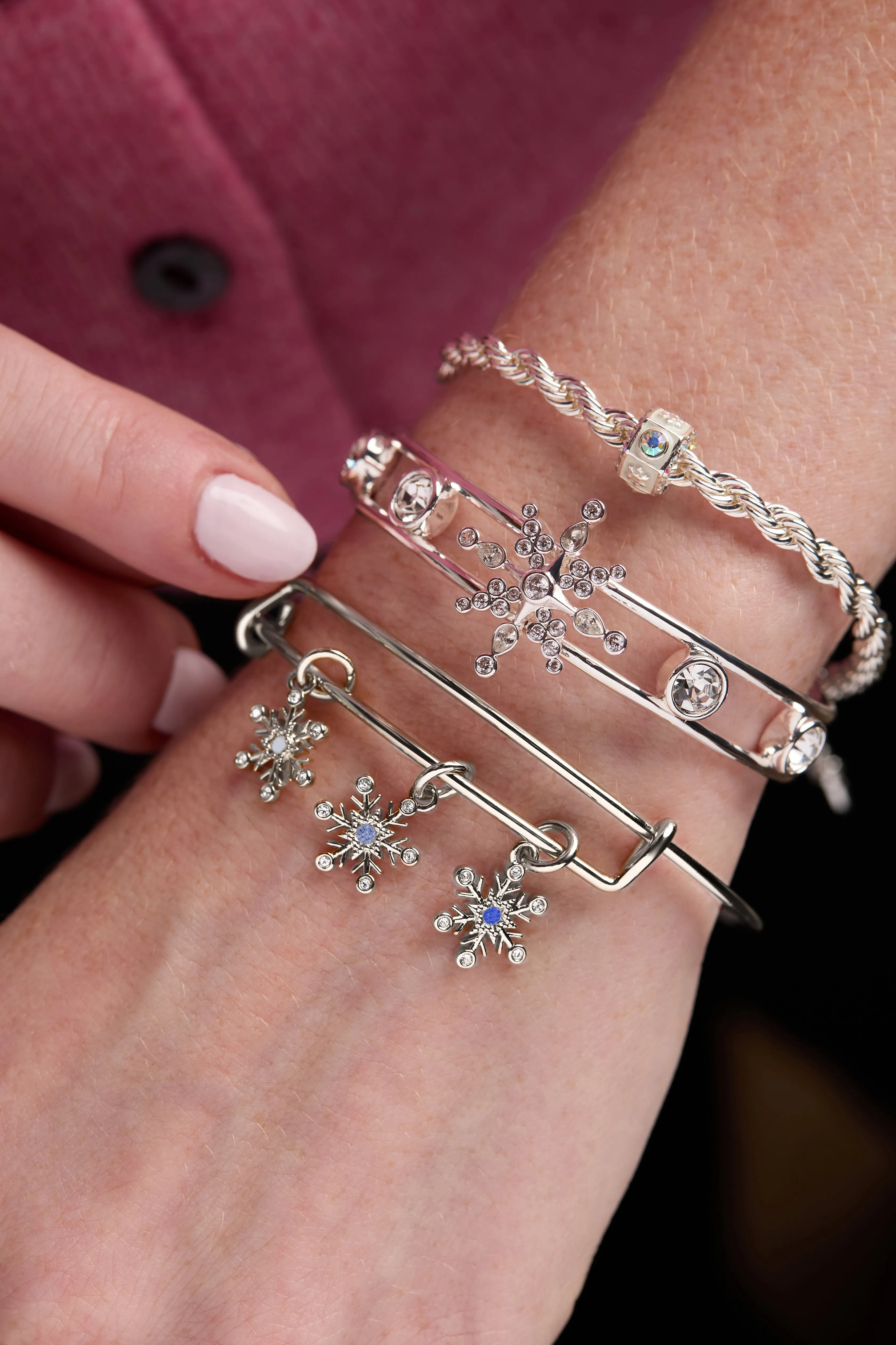 Crystal Snowflake Cuff Bracelet sold by Zulily product image thumbnail 4