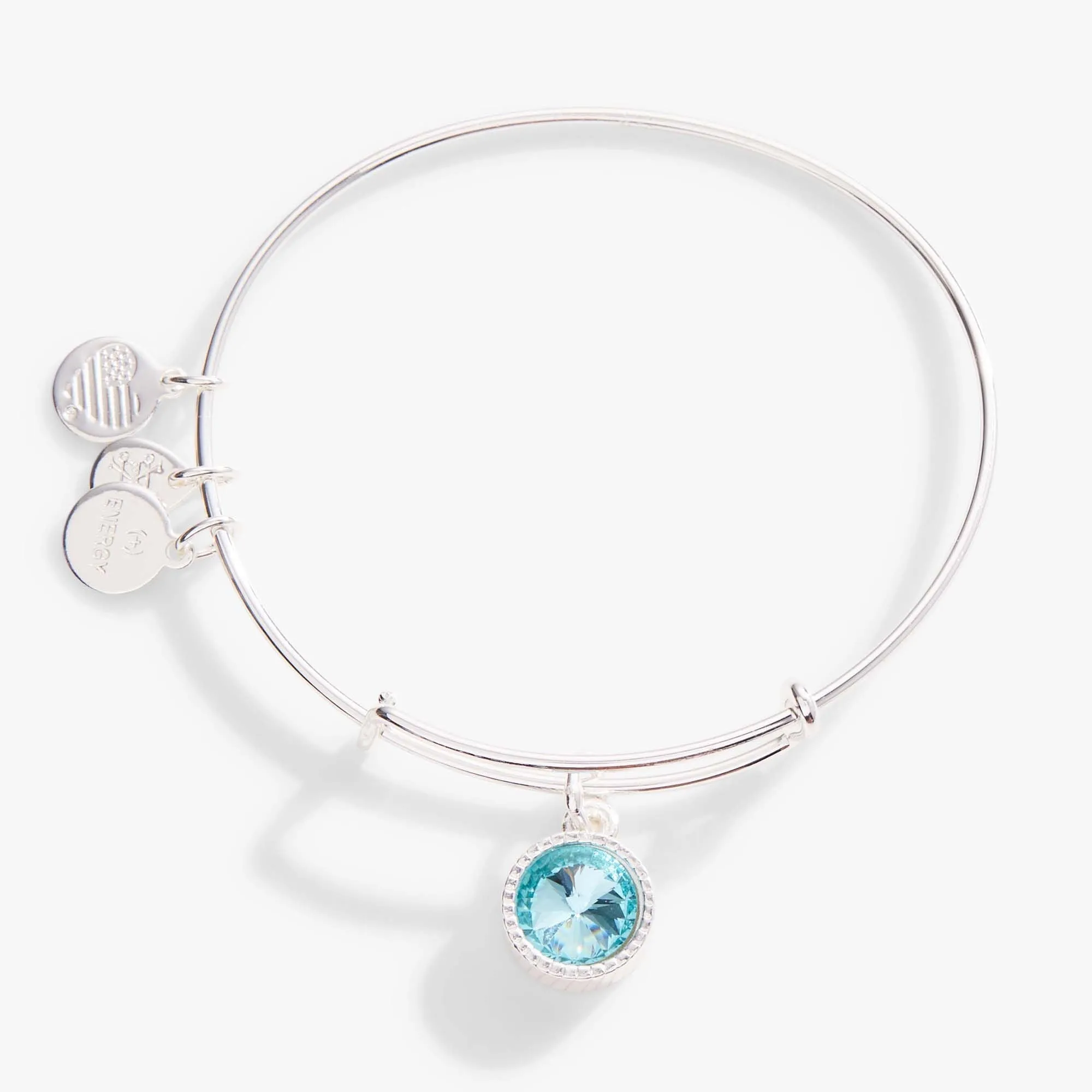 March Birthstone Charm Bangle, Aquamarine sold by Zulily